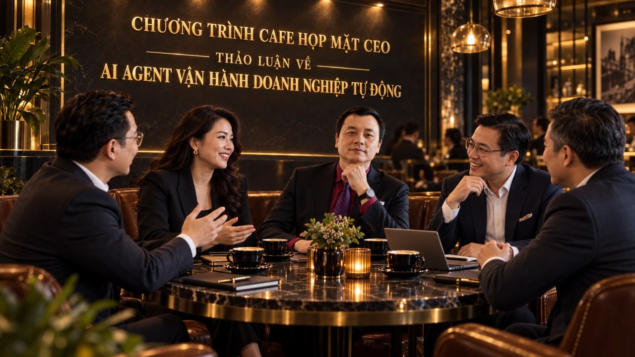 CEO Nguyen cùng các CEO thảo luận tại Cafe Offline Smart CEO